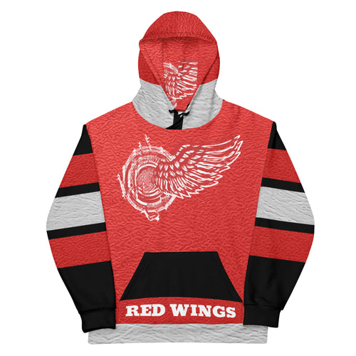 ROYALTY SPORT RED WINGS LEATHER PRINT Hoodie