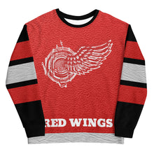 Load image into Gallery viewer, ROYALTY SPORT RED WINGS LEATHER PRINT Sweatshirt