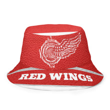 Load image into Gallery viewer, ROYALTY SPORT RED WINGS LEATHER PRINT Reversible bucket hat