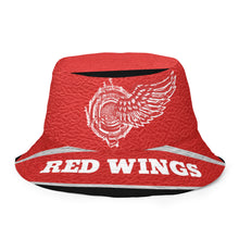 Load image into Gallery viewer, ROYALTY SPORT RED WINGS LEATHER PRINT Reversible bucket hat