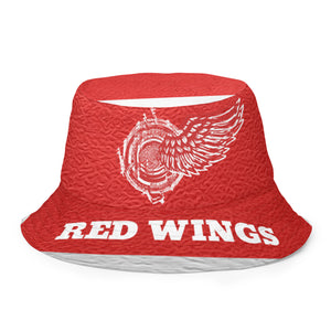ROYALTY SPORT RED WINGS LEATHER PRINT Reversible bucket hat