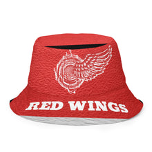 Load image into Gallery viewer, ROYALTY SPORT RED WINGS LEATHER PRINT Reversible bucket hat