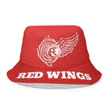 Load image into Gallery viewer, ROYALTY SPORT RED WINGS LEATHER PRINT Reversible bucket hat