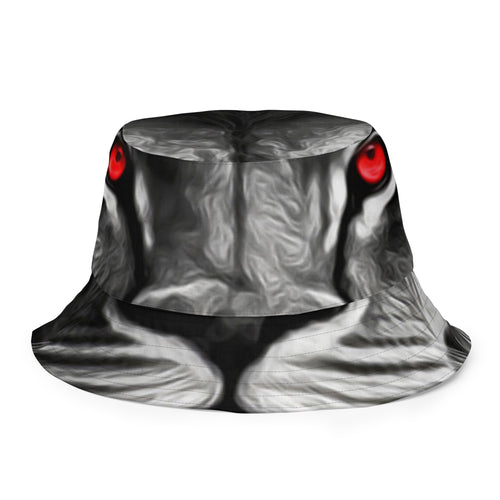 ROYALTY SPORT GATOR PRINT DET. LIONS RED EYES Reversible bucket hat