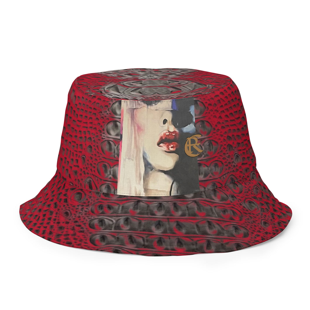 ARTIST DISTRICT GATOR PRINT FACE Reversible bucket hat