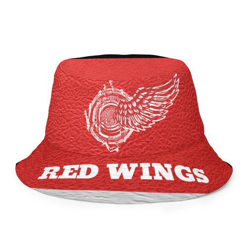 ROYALTY SPORT RED WINGS LEATHER PRINT Reversible bucket hat