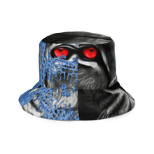Load image into Gallery viewer, ROYALTY SPORT GATOR PRINT DET. LIONS RED EYES Reversible bucket hat
