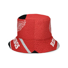Load image into Gallery viewer, ROYALTY SPORT RED WINGS LEATHER PRINT Reversible bucket hat