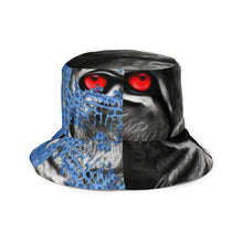 Load image into Gallery viewer, ROYALTY SPORT GATOR PRINT DET. LIONS RED EYES Reversible bucket hat
