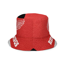 Load image into Gallery viewer, ROYALTY SPORT RED WINGS LEATHER PRINT Reversible bucket hat
