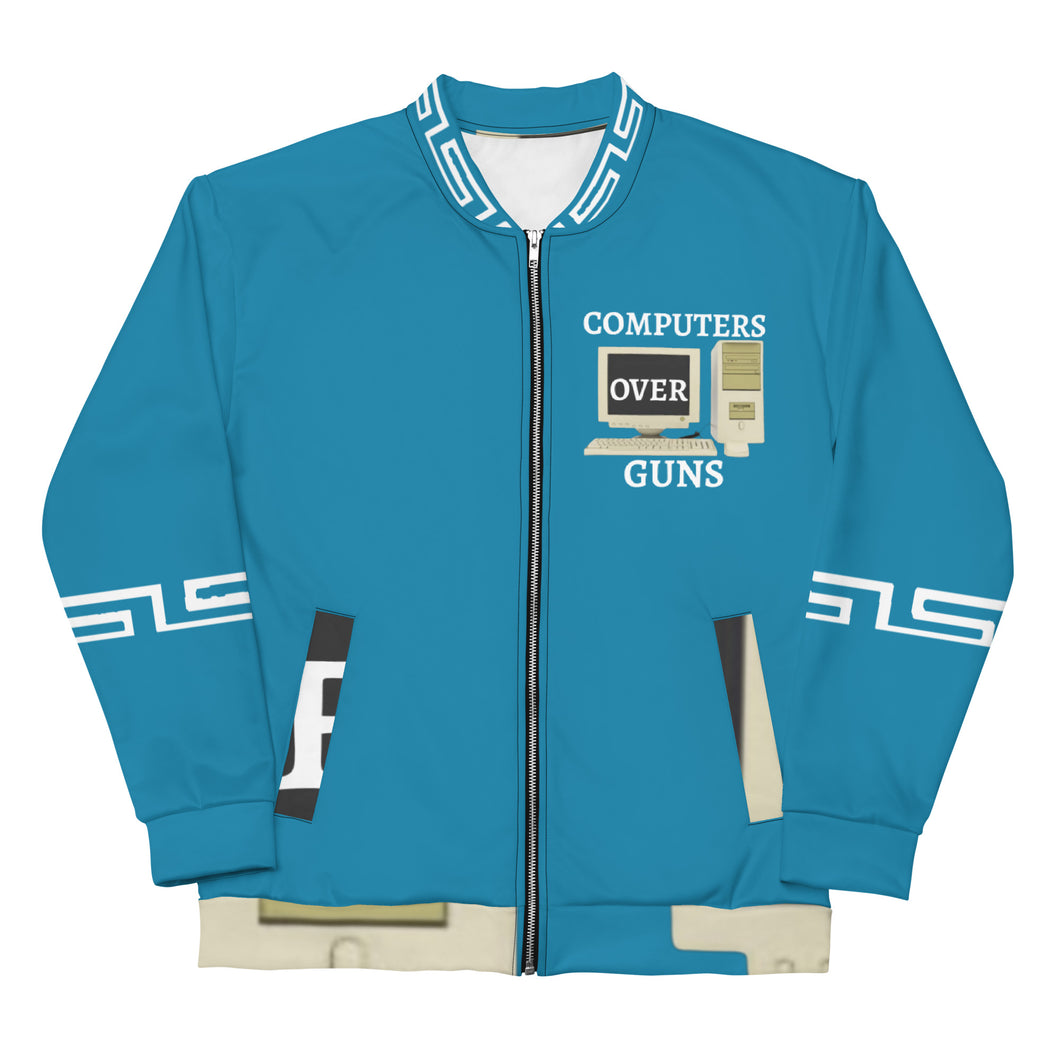 COMPUTERS OVER GUNS Bomber Jacket