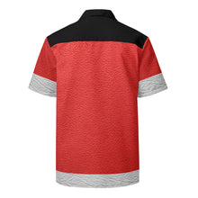 Load image into Gallery viewer, ROYALTY SPORT RED WINGS LEATHER PRINT button shirt