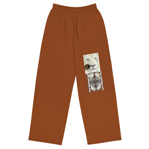 ROYALTY SPORT DET. LIONS WHITE LION wide-leg pants
