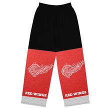 Load image into Gallery viewer, ROYALTY SPORT RED WINGS LEATHER PRINT wide-leg pants