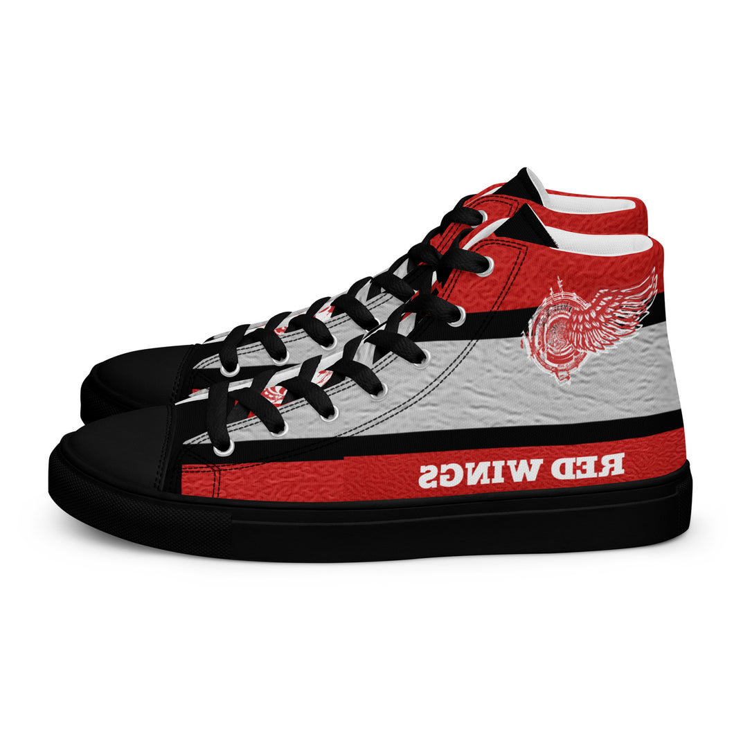 ROYALTY SPORT RED WINGS LEATHER PRINT Men’s high top canvas shoes