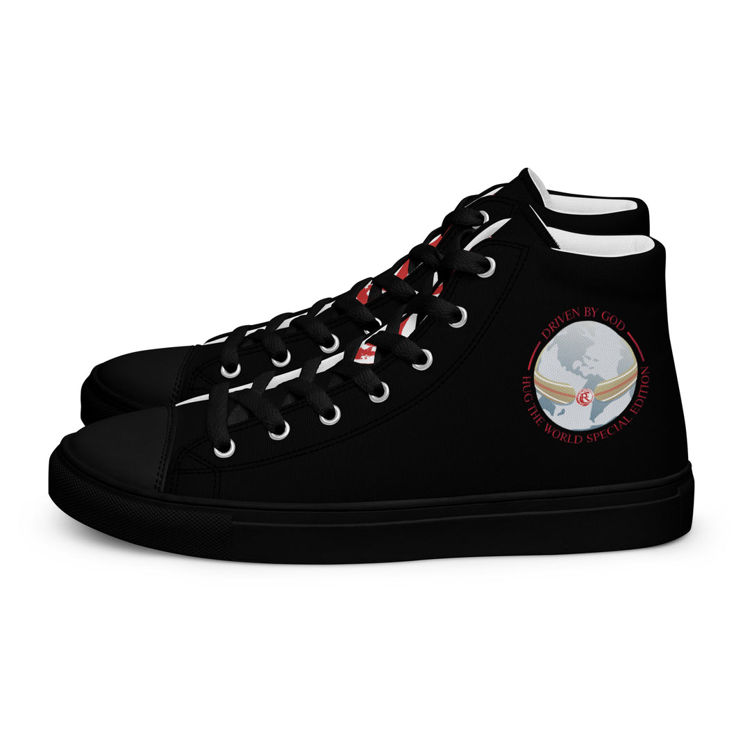 HUG THE WORLD SPECIAL EDITION COLLECTION Men’s high top canvas shoes