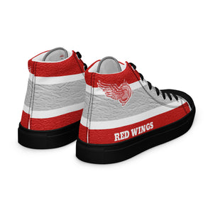 ROYALTY SPORT RED WINGS LEATHER PRINT Men’s high top canvas shoes