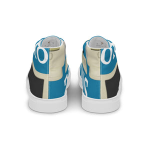 COMPUTERS OVER GUNS Men’s high top canvas shoes