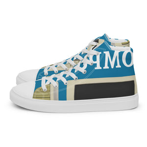 COMPUTERS OVER GUNS Men’s high top canvas shoes