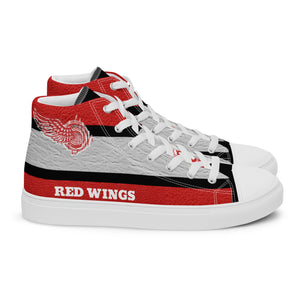 ROYALTY SPORT RED WINGS LEATHER PRINT Men’s high top canvas shoes