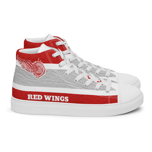 ROYALTY SPORT RED WINGS LEATHER PRINT Men’s high top canvas shoes