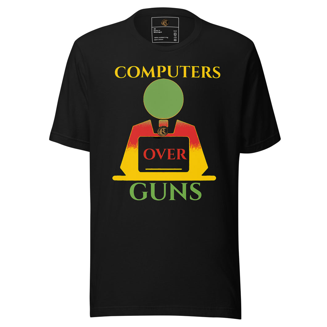 COMPUTERS OVER GUNS t-shirt