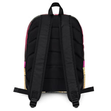 Load image into Gallery viewer, DEEP CERISE PINK AND BLACK GATOR PRINT, BACKPACK DESIGNER BAGS