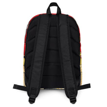 Load image into Gallery viewer, BRICK RED AND GOLD, (LOGO) BACKPACK DESIGNER BAGS