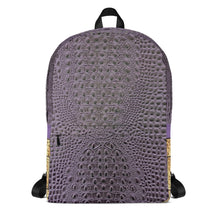 Load image into Gallery viewer, CE SOIR PURPLE GATOR PRINT, BACKPACK DESIGNER BAGS