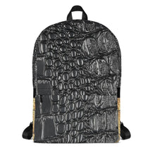 Load image into Gallery viewer, BLACK GATOR PRINT, BACKPACK DESIGNER BAGS