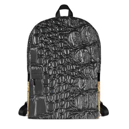 BLACK GATOR PRINT, BACKPACK DESIGNER BAGS