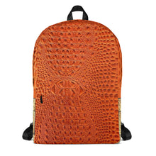 Load image into Gallery viewer, ORANGE GATOR PRINT, BACKPACK DESIGNER BAGS