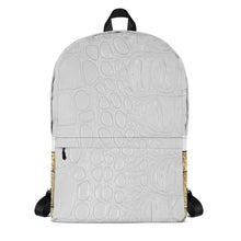 Load image into Gallery viewer, WHITE GATOR PRINT, BACKPACK DESIGNER BAGS