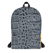 Load image into Gallery viewer, KASHMIR BLUE GATOR PRINT, BACKPACK DESIGNER BAGS Backpack