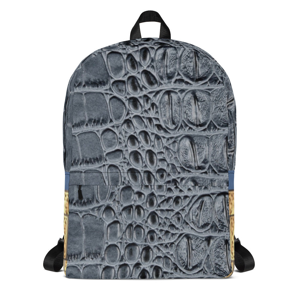 KASHMIR BLUE GATOR PRINT, BACKPACK DESIGNER BAGS Backpack