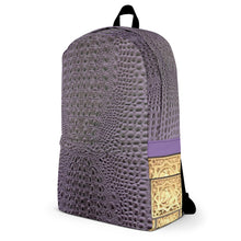 Load image into Gallery viewer, CE SOIR PURPLE GATOR PRINT, BACKPACK DESIGNER BAGS