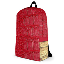 Load image into Gallery viewer, RED GATOR PRINT, BACKPACK DESIGNER BAGS