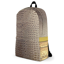 Load image into Gallery viewer, CHAMPAGNE GATOR PRINT BACKPACK DESIGNER BAGS