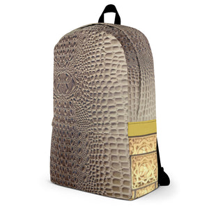 CHAMPAGNE GATOR PRINT BACKPACK DESIGNER BAGS