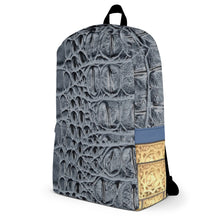 Load image into Gallery viewer, KASHMIR BLUE GATOR PRINT, BACKPACK DESIGNER BAGS Backpack