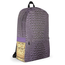 Load image into Gallery viewer, CE SOIR PURPLE GATOR PRINT, BACKPACK DESIGNER BAGS