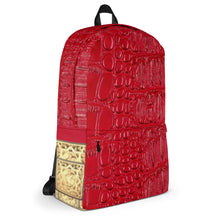 Load image into Gallery viewer, RED GATOR PRINT, BACKPACK DESIGNER BAGS