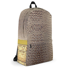 Load image into Gallery viewer, CHAMPAGNE GATOR PRINT BACKPACK DESIGNER BAGS