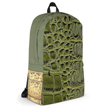 Load image into Gallery viewer, GREEN, GATOR PRINT, BACKPACK DESIGNER BAGS