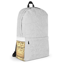 Load image into Gallery viewer, WHITE GATOR PRINT, BACKPACK DESIGNER BAGS