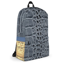 Load image into Gallery viewer, KASHMIR BLUE GATOR PRINT, BACKPACK DESIGNER BAGS Backpack