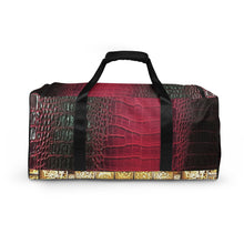 Load image into Gallery viewer, DEEP CERISE PINK AND BLACK GATOR PRINT, DUFFLE DESIGNER BAGS