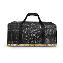 Load image into Gallery viewer, BLACK GATOR PRINT, DUFFLE DESIGNER BAGS