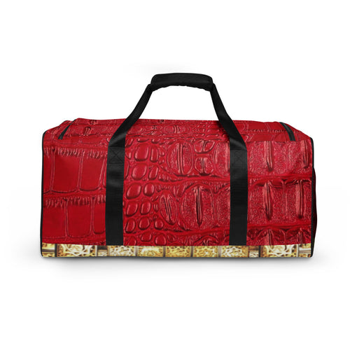 RED GATOR PRINT, DUFFLE DESIGNER BAGS