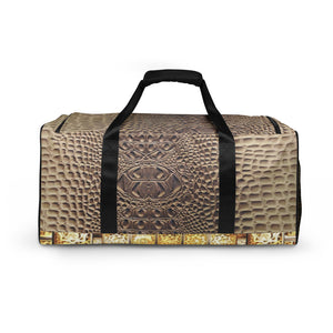 CHAMPAGNE GATOR PRINT, DUFFLE DESIGNER BAGS